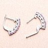 Silver earrings with cut rubies Ag 925 015915 RB