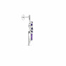 Silver earrings with cut African amethysts and zircons Ag 925 019520 AFAM