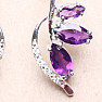 Silver earrings with cut African amethysts and zircons Ag 925 019520 AFAM