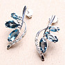 Silver earrings with cut London topazes and zircons Ag 925 019520 LT