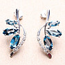 Silver earrings with cut London topazes and zircons Ag 925 019520 LT