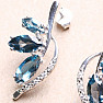 Silver earrings with cut London topazes and zircons Ag 925 019520 LT