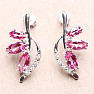 Silver earrings with cut Pink topazes and zircons Ag 925 019520 PT