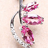 Silver earrings with cut Pink topazes and zircons Ag 925 019520 PT