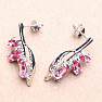 Silver earrings with cut Pink topazes and zircons Ag 925 019520 PT