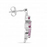 Silver earrings with cut Pink topazes and zircons Ag 925 019520 PT