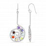 Chakra earrings rhodium-plated Koru spiral silver Ag 925