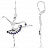 Silver earrings with cut blue sapphires Ag 925 034420 SAF