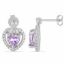 Silver earrings with cut Brazilian amethysts and zircons Ag 925 07539 BRAME