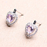 Silver earrings with cut Pink amethysts and zircons Ag 925 07539 PAM