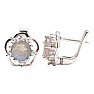 Silver earrings with cut labradorites and zircons Ag 925 09312 LABR