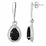 Silver earrings with cut onyxes Ag 925 09813 ONY