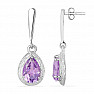 Silver earrings with cut Brazilian amethysts Ag 925 09813 BRAME