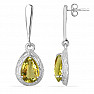 Silver earrings with cut Lemon topaz Ag 925 09813 YEARS