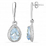 Silver earrings with cut Blue Sky topaz Ag 925 09813 BT