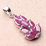 Silver pendant with cut rubies Ag 925 014252 RB