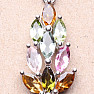 Silver pendant with multicolored cut tourmalines silver Ag 925 014252 MT