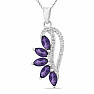 Silver pendant with African amethysts and zircons Ag 925 015737 AFAM