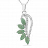 Silver pendant with cut emeralds and zircons Ag 925 015737 EM