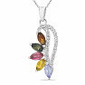 Silver pendant with multicolored tourmalines and zircons Ag 925 015737 MT