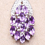 Silver pendant with African amethyst and zircons Ag 925 019956 AFAM