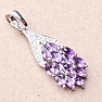 Silver pendant with African amethyst and zircons Ag 925 019956 AFAM