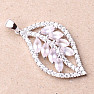 Silver pendant with rosewood and zircons in the shape of a leaf Ag 925 019981 RQ