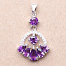 Silver pendant with African amethyst and zircons Ag 925 020118 AFAM