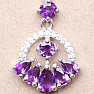 Silver pendant with African amethyst and zircons Ag 925 020118 AFAM