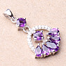 Silver pendant with African amethyst and zircons Ag 925 020118 AFAM