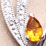 Silver pendant with Madeira citrine and zircons in the shape of a leaf Ag 925 020160 MCT