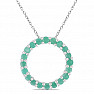 Silver pendant with cut emeralds Ag 925 034766 EM