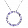 Silver pendant with cut tanzanites Ag 925 034766 TZ