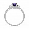 Silver ring with African amethyst and large zircons Ag 925 012108 AFAM