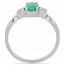 Silver ring with cut emerald and zircons Ag 925 012108 EM