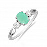 Silver ring with cut emerald and zircons Ag 925 012108 EM