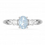 Silver ring with Blue Sky topaz and large zircons Ag 925 012108 BT