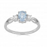 Silver ring with Blue Sky topaz and large zircons Ag 925 012108 BT