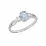 Silver ring with Blue Sky topaz and large zircons Ag 925 012108 BT