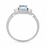 Silver ring with Blue Sky topaz and large zircons Ag 925 012108 BT