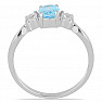 Silver ring with Blue Sky topaz and large zircons Ag 925 012108 BT