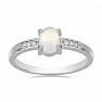 Silver ring with Ethiopian opal and zircons Ag 925 012812 ETOP