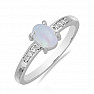 Silver ring with Ethiopian opal and zircons Ag 925 012812 ETOP