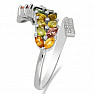 Silver ring with cut multicolored tourmalines Ag 925 014807 MT