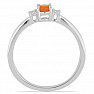 Silver ring with orange opal and zircons Ag 925 015001 OROP