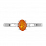 Silver ring with orange opal and zircons Ag 925 015001 OROP