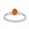 Silver ring with orange opal and zircons Ag 925 015001 OROP