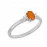 Silver ring with orange opal and zircons Ag 925 015001 OROP