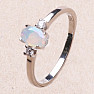 Silver ring with Ethiopian opal and zircons Ag 925 015001 ETOP