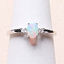 Silver ring with Ethiopian opal and zircons Ag 925 015001 ETOP